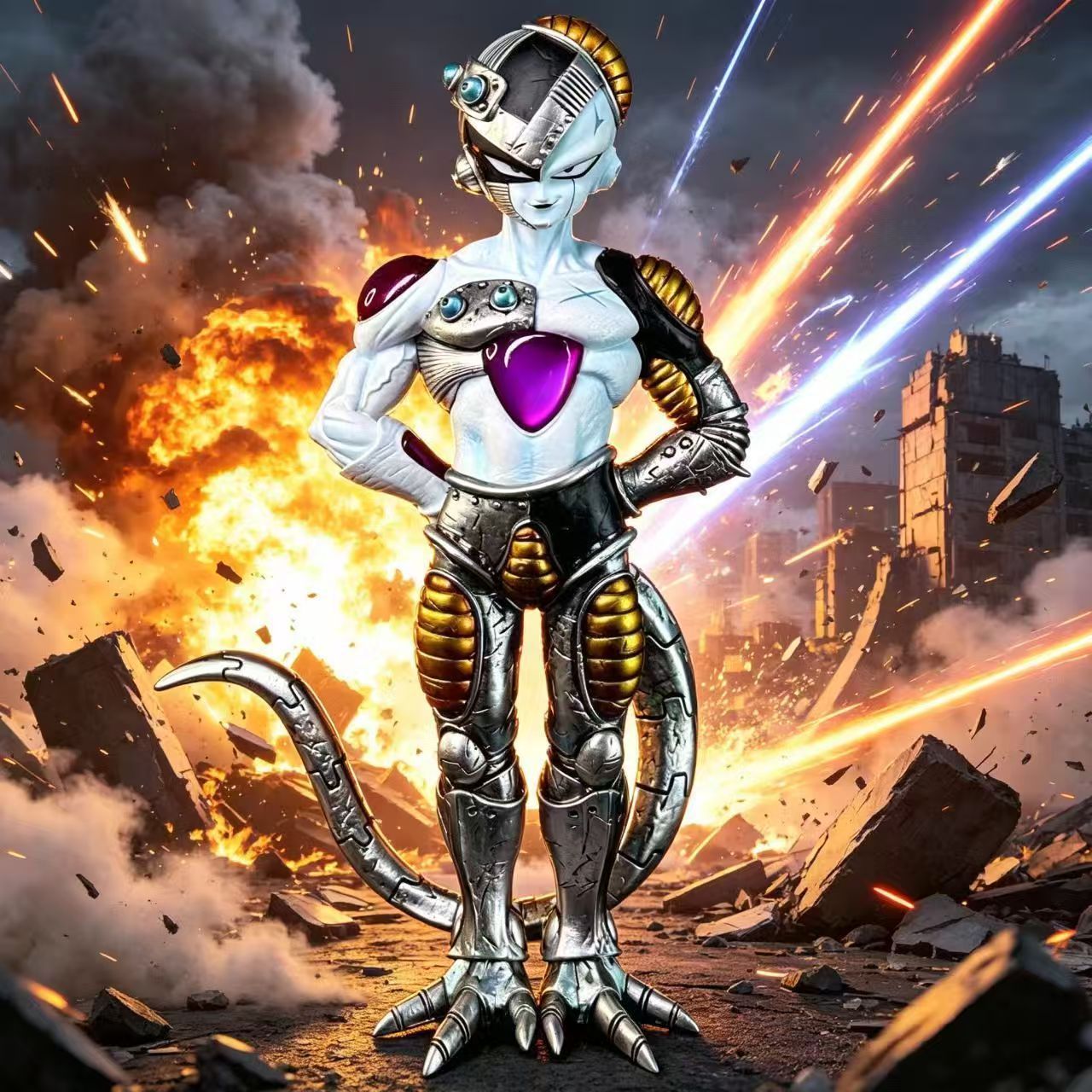 Model Kit Frieza - ฟิกเกอร์อนิเมะดราก้อนบอล ฟรีเซอร์ ขนาด 21 ซม./8.27 นิ้ว