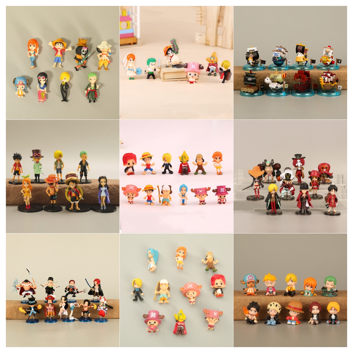 Model Kit Thousand Sunny - 6-12 ชิ้น/เซ็ต One Piece ลิง D.Luffy