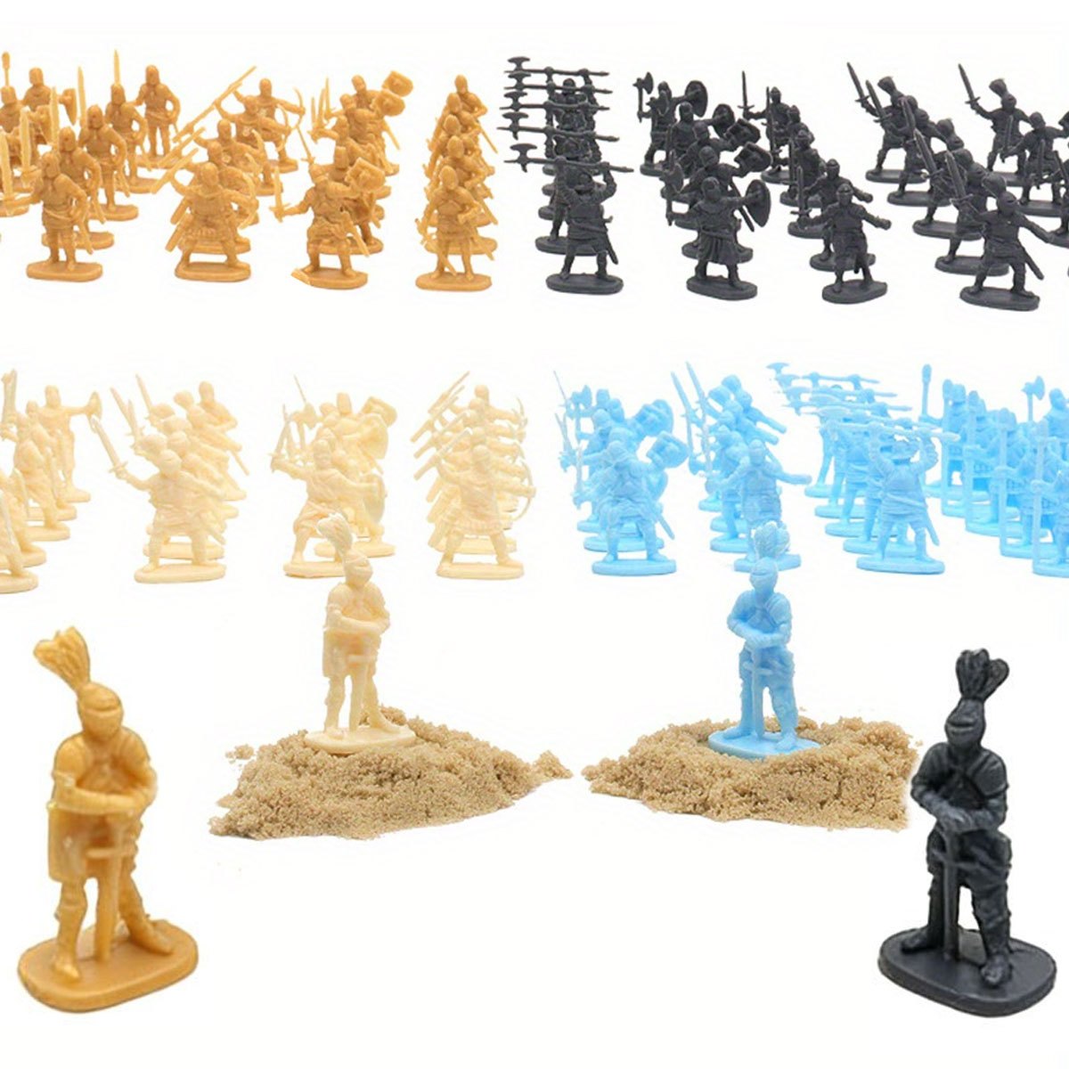 Model Kit Gunpla - ฟิกเกอร์ทหารยุคกลางขนาดเล็ก 49 ชิ้น ทหารจิ๋วแบบละเอียดสำหรับไดโอรามา เกม RPG