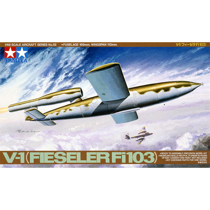 Model Kit Tamiya - Tamiya ชุดประกอบพลาสติก1/48ขีปนาวุธ V1 Fi103เยอรมนีชุดประกอบ DIY 61052