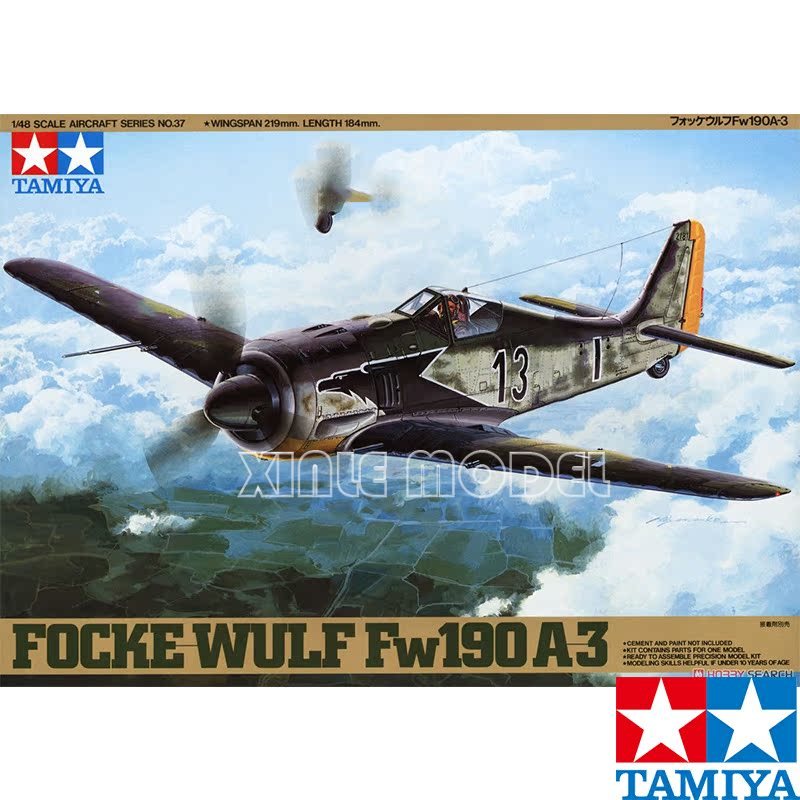 Model Kit Tamiya - TAMIYA พลาสติกประกอบชุดเครื่องบิน 61037 Focke-Wulf Fw190 A-3