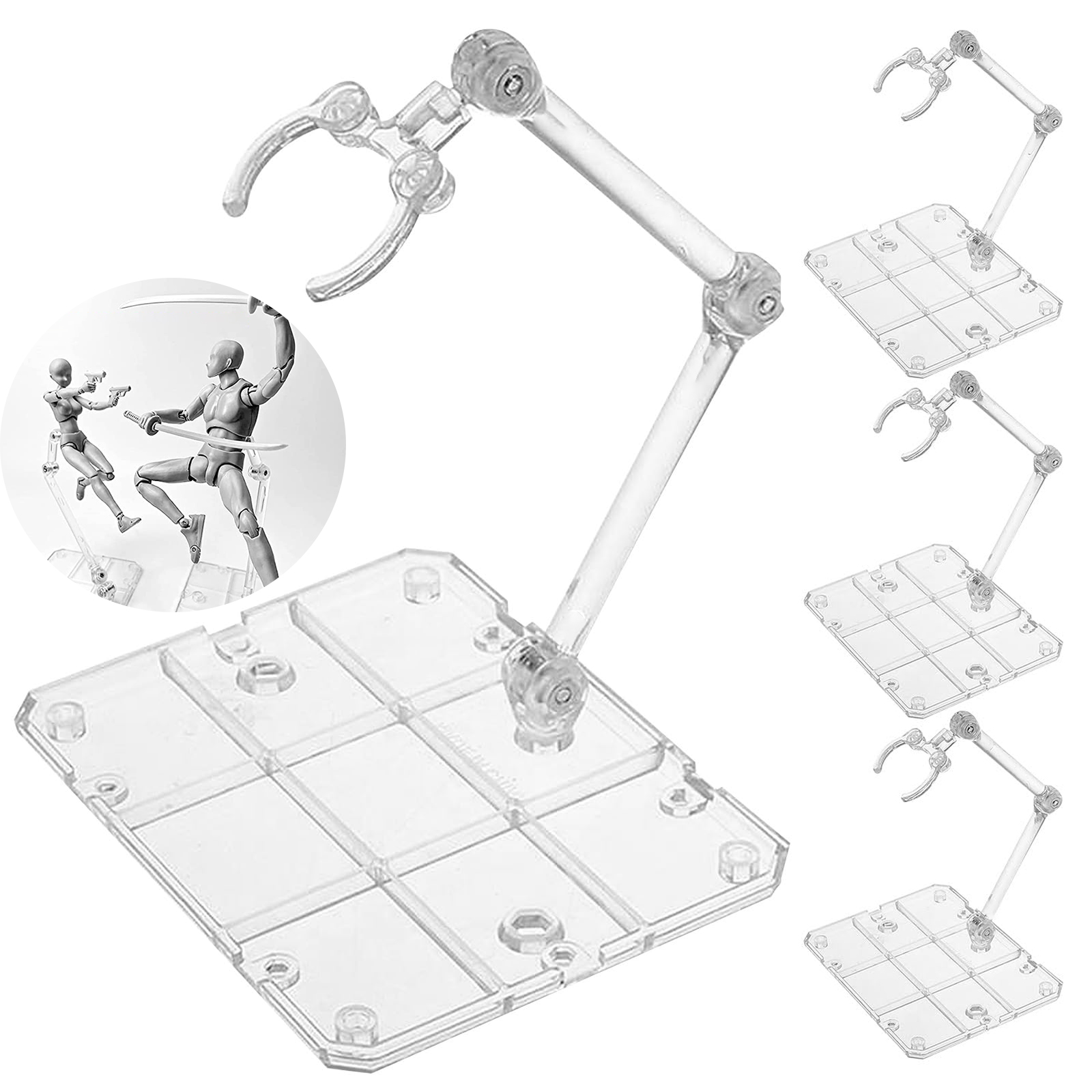 Model Kit Gunpla - Clear Action Figureขาตั้ง,ชุดAction Figureผู้ถือจอแสดงผลฐานตุ๊กตาสนับสนุนสําหรับHG RG SD