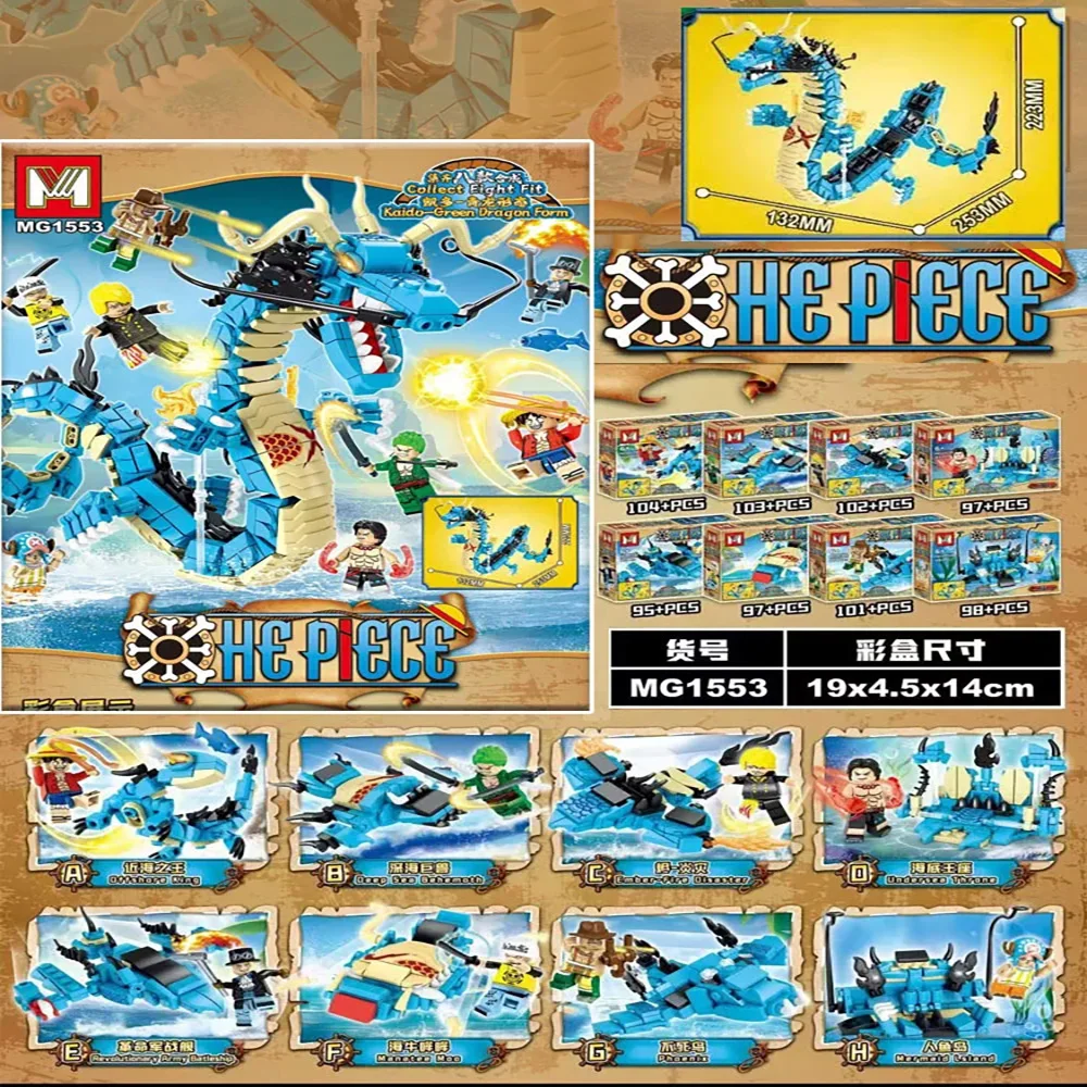 Model Kit One Piece Bandai - ตัวต่อวันพีซ 8in1 บลูดราก้อน ไคโด ชุดประกอบ DIY