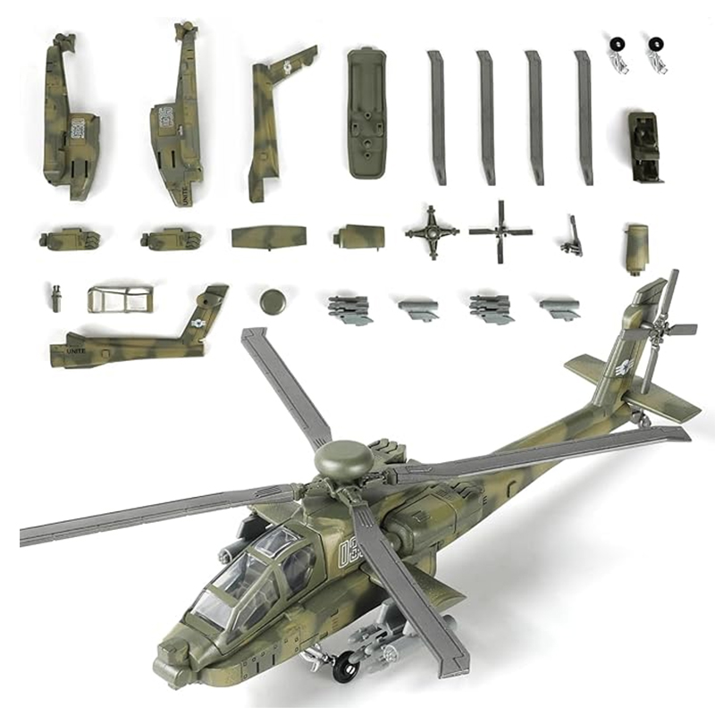 Model Kit Helicopter - ชุดตัวต่อเฮลิคอปเตอร์ AH-64 Apache ของกองทัพ ขนาด 1/72