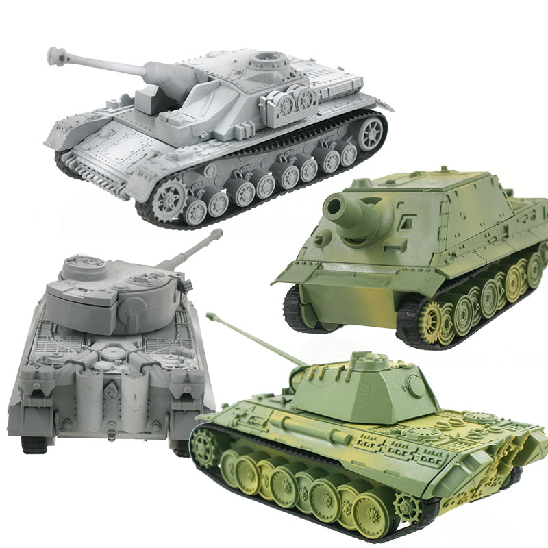 Model Kit Entry Grade - 4D ถังชุดทหารประกอบของเล่นเพื่อการศึกษาตกแต่งวัสดุความหนาแน่นสูง Panther Tiger Turmtiger Assault