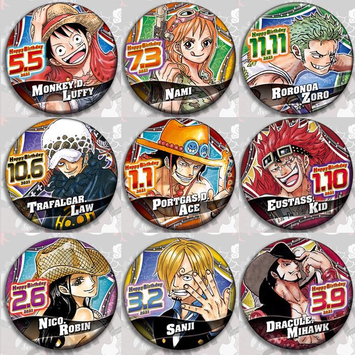 Model Kit One Piece Bandai - ชุดเข็มกลัดอนิเมะวันพีซ ลูฟี่ เอซ โซโล โรบิน ซันจิ